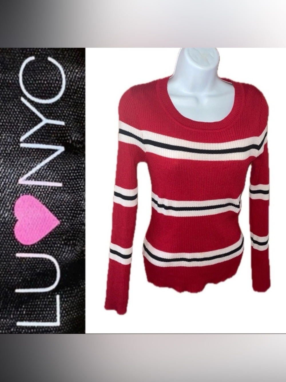Red Striped Sweater ❤️🤍🖤